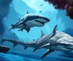 Subnautica and avatar, Hyper realism, shark monster