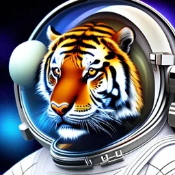 Tigre com roupa de astronauta