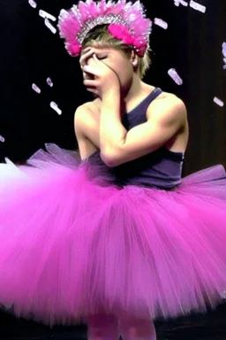 justin bieber crying and wearing a tutu