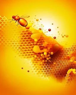 honeycombs and honey splashes design background