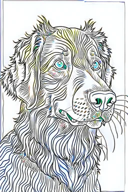 coloring book page of a dog