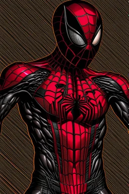 Spider-Man in Japanese black and red Montsuki