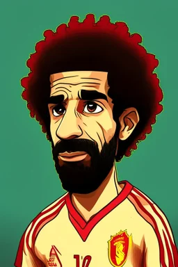 Mohamed Salah Egyptian football player cartoon 2d