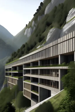 A complete project consisting of hotel rooms conforming to the mountain slope, fixed with iron, with corridors connected to each other to form a complete project.