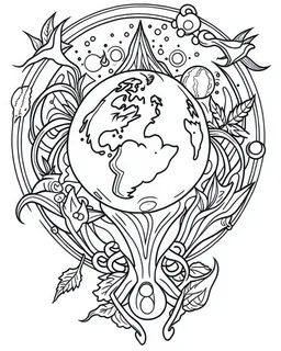 outline art for stoners coloring pages with A very simple and super minimal design featuring A trippy cosmic journey through space, with planets and stars morphing into cannabis leaves, white background, sketch style, fully body, only use outline, cartoon style, clean line art, white background, no shadows and clear and well outlined