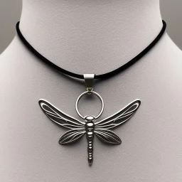 necklace with a simple, elegant design featuring a single, shimmering polyester in dragonfly pendant