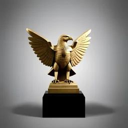 Realistic Egyptian eagle statue, front view, transparent background, clear silhouette, fantasy style