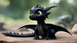 a cute black baby dragon in real life from the movie How to Train Your Dragon