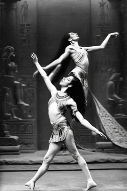 [ancien Egypt, real photography] The climax of the dance approaches as Satiah's movements slow once again, transitioning into a graceful tableau. She raises her arms toward the heavens, her expression a mix of awe and reverence. Her dance has conveyed the cyclical nature of existence, the union of mortal and divine, and the profound connection between humanity and the gods. As the haunting melody of flutes and harps begins to play, Satiah enters the center of the room, her presence commanding at