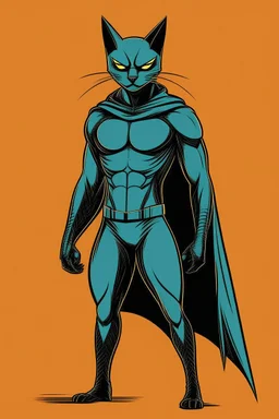 Dibujo vectorial catman hombre gato full body ultra Quality