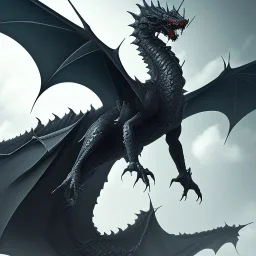 a black dragon with family or friends