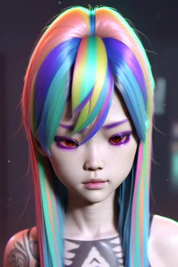 asian cool stylish, lookalike with rainbow hair, epic colour treatment, cinematic colour treatment, meticulously intricate perfectly symmetrical extremely detailed, pixiv daily ranking, pixiv, extreme depth of field, artstation, spectacular details, volumetric lighting, masterpiece, cinematic, Hollywood production, 8k resolution, high definition, max octane render, vivid colors, max resolution, max perfectionism, realistic composition, professional photography, unre