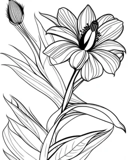 real massive Bird of Paradise flower coloring page