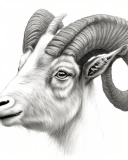 head of a goat drawn in pencil