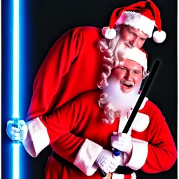 roger miller, light saber, santa hat