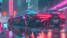 Masterpiece photo, Cyberpunk city streets, raining, ultra detailed, 8, high octane render, unreal engine, volumetric fog, synthwave, neon signs, realistic lighting, cars, beautiful, epic ligting, photorealistic, HDR