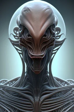 alien, head, blood, 8k, finely detailed, photo realistic, HR Giger style