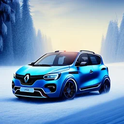 Renault Zoë, blue, snowscape