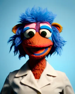 hybrid character, waitress sexy woman with monster muppet mask that covers her entire head, retro style, Sesame Street style, smooth, unreal engine 5, god lights, ray tracing, RTX, lumen lighting, ultra detail, volumetric lighting, 3d.