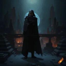 star wars bald male corellian jedi pilot wearing black and gunmetal grey old republic armored robes with gold trim, alone, battle-ready Jedi Master defending a ruined ancient city surrounded by golden light, centered head and shoulders portrait, hyperdetailed, dynamic lighting, hyperdetailed background, 8k resolution, volumetric lighting, light skin, fully symmetric details