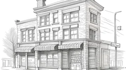 A drawing of a flour store