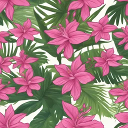 cartoon pink tropical flower, top view, warcraft style