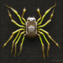 This spider is the size of a small horse, with eight long, slender legs tipped with sharp, venomous claws. Its body is covered in shimmering black fur, and its eyes glow a bright, otherworldly green. It has a pair of venomous fangs that can be extended from its mouth, and it can spin webs of magical energy to ensnare its prey. This spider is intelligent and cunning, and it is feared by all who encounter it in the realm of fantasy.