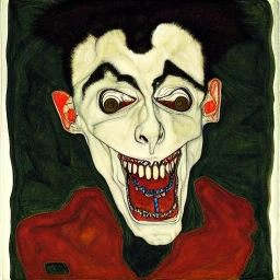 Vampire,big canine teeth, by egon Schiele