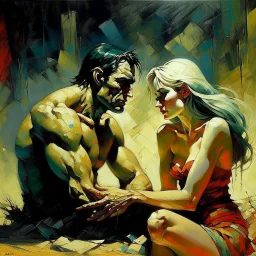 Modern Art. man and a beautifull woman