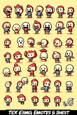 text emotes, GG, OMG, sprite sheet