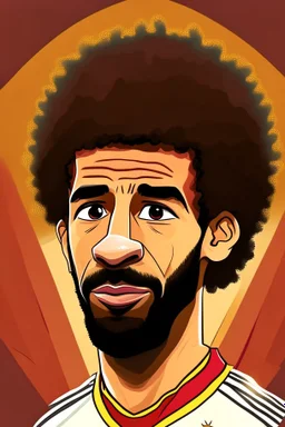 Mohamed Salah Egyptian soccer player cartoon 2d