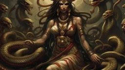 They were born a mortal but became a deity when they were chosen by the goddess of snakes.