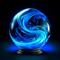A beautiful magical orb that swirls with magical energy in brightly glowing blue colors