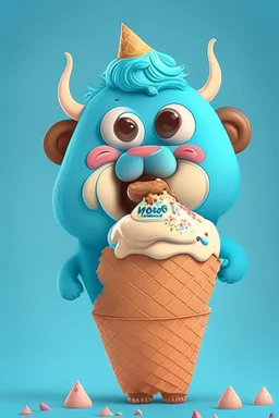 Cartoon animal character for an ice cream brand