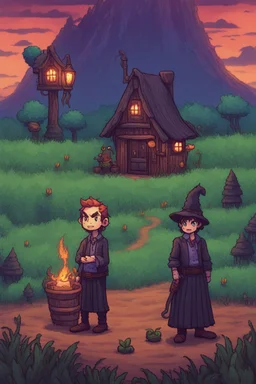A man cursed by a witch's curse, stardew, valley style