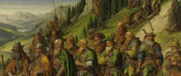 A clan on the mountains painted by Albrecht Durer