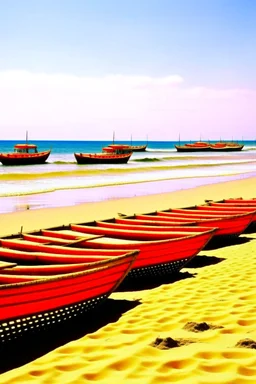 Sudan, muslim country, red sea with small fishermen boats