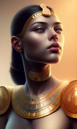 A beautiful young Egyptian student ، black eyes, head and shoulders portrait, cinematic, 8k, resolution concept art portrait by Greg Rutkowski, Artgerm, WLOP, Alphonse Mucha dynamic lighting hyperdetailed intricately detailed