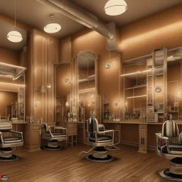 inside modern barber shop in osmanic style,türkis, 8k, extremly detailed, wohlhabend, cinema4d, 3d render, creative, complex, shining, much light, cannabis, fungus