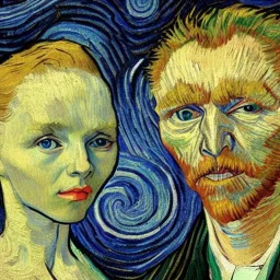 Boy alien and girl alien by van gogh