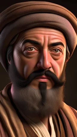 A complete realistic picture of a man who looks like the philosopher Ibn Rushd