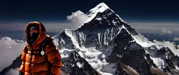 Satoshi Nakamoto held a Bitcoin in his hand and stood on Mount Everest, surrounded by the financial corpses of various countries.