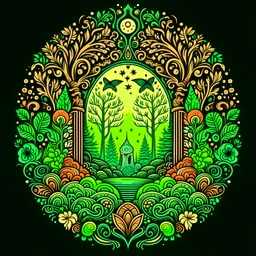 /imagine prompt: Enchanted Forest::2 Art Nouveau, Monochromatic, Linework, Vibrancy, Whimsicality:: t-shirt vector, center composition graphic design, plain background::2 mockup::-2 -- upbeta --ar 1:1