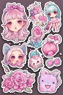 aesthetic girly stickers template