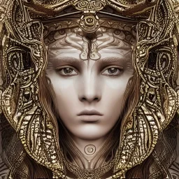 A real perfect female body of a beautiful minoan star goddess, long dark hair, beautiful bone structure, symmetrical facial features, shiny beautiful eyes, intricate, elegant, sharp focus,clean, sacred geometry, perfect face, beautiful detailed eyes, snake crown, sacred symbols, intricate, elegant, highly detailed, muted colours, full body shot, photography, epic cinematic, octane render , denoise, 360 mm photograph with a Hasselblad H3DII. Negative prompt: unproportioned face