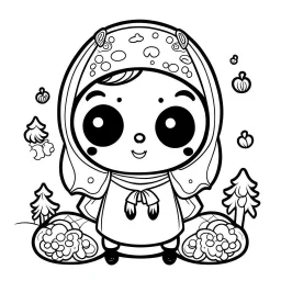 create a 2d black outline, "cute kawaii death coloring book for kids", coloring page, low details design, black contour, coloring page design, simple background, colorful , card style, coloring page for kids, white background, sketch style,