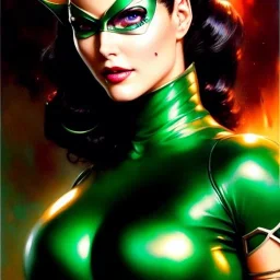 portrait 'beautiful Sexy Busty CatWoman',crystal clear green eyes,painting by gaston bussiere, greg rutkowski, yoji shinkawa, yoshitaka amano, tsutomu nihei, donato giancola, tim hildebrandt, oil on canvas, cinematic composition, extreme detail,fit full head inside picture,32k