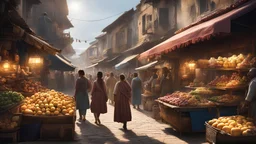 The beauty of cultural diversity captured in a bustling marketplace, award-winning photograph, realistic, beautiful composition, natural colors, highly detailed, soft natural volumetric cinematic perfect light, HDR, chiaroscuro, octane render, inspiring, beauty, peace, joy, happiness