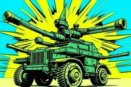 Pop art style anti Aircraft vehicle