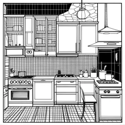 renovated flat design, clipart. black and white, liner